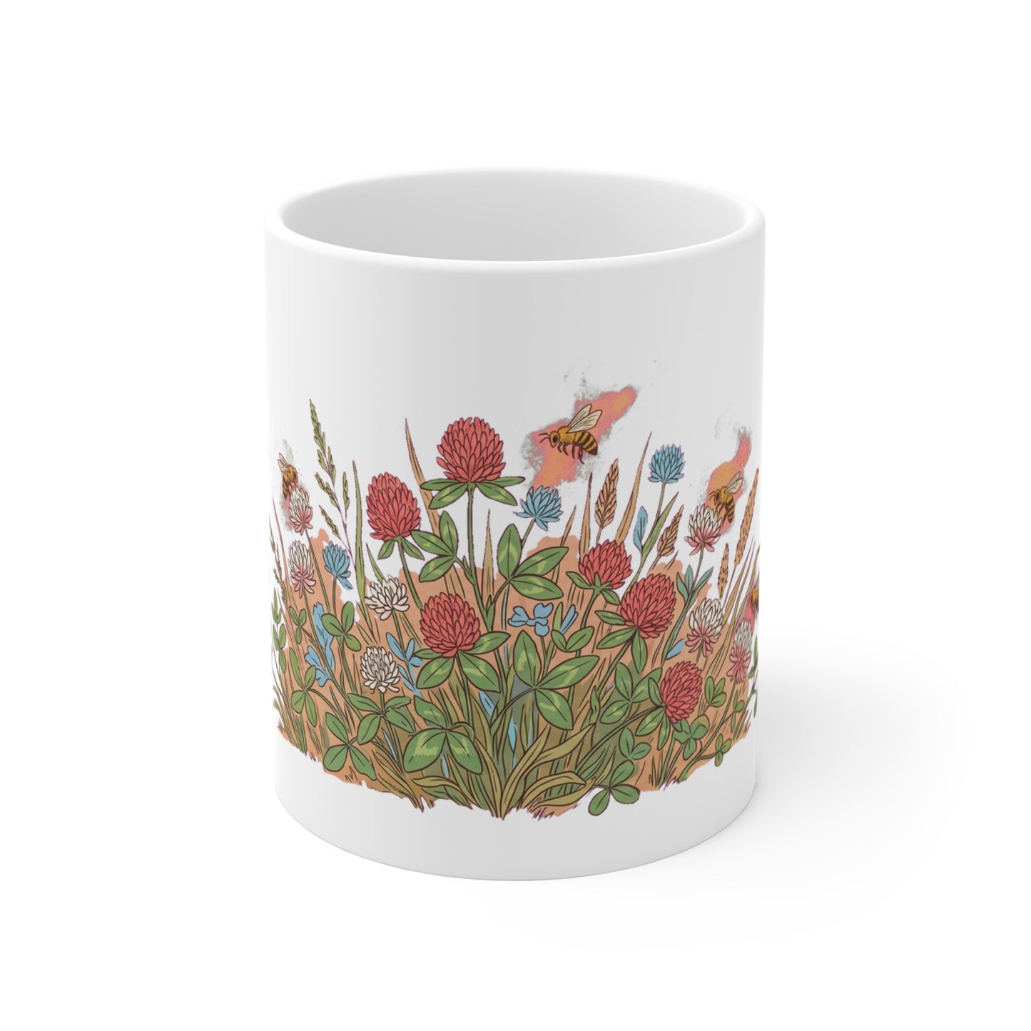 Sunflower & Coneflower Bee Meadow - Mug 11oz
