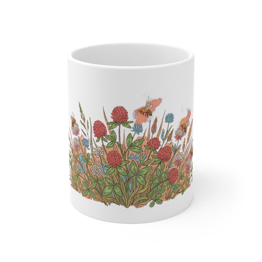 Sunflower & Coneflower Bee Meadow - Mug 11oz