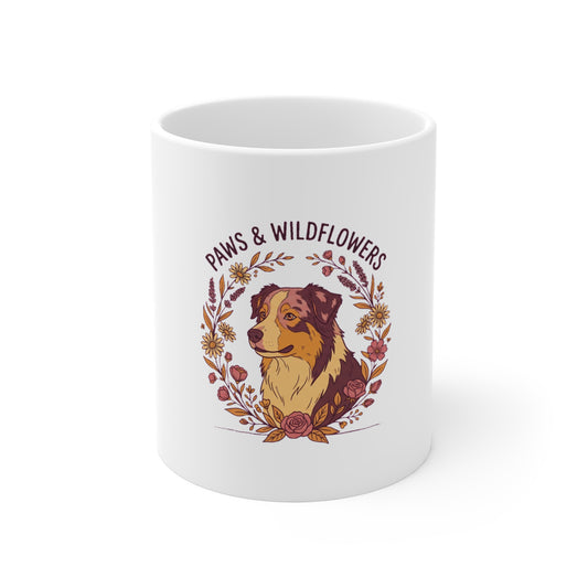 Paws & Wildflowers Australian Shepherd - Mug 11oz