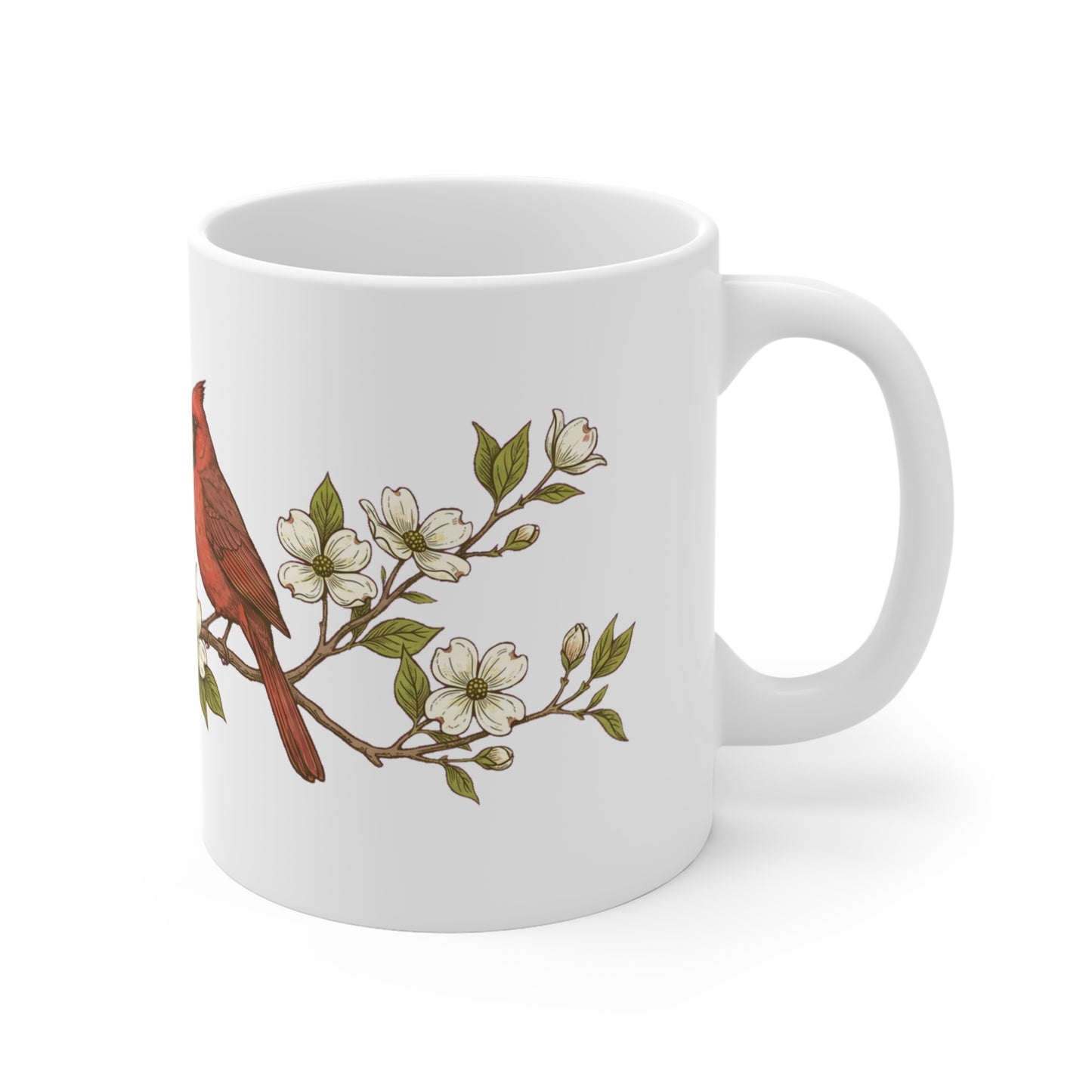 Cardinal Pair on Dogwood Branch - Mug 11oz