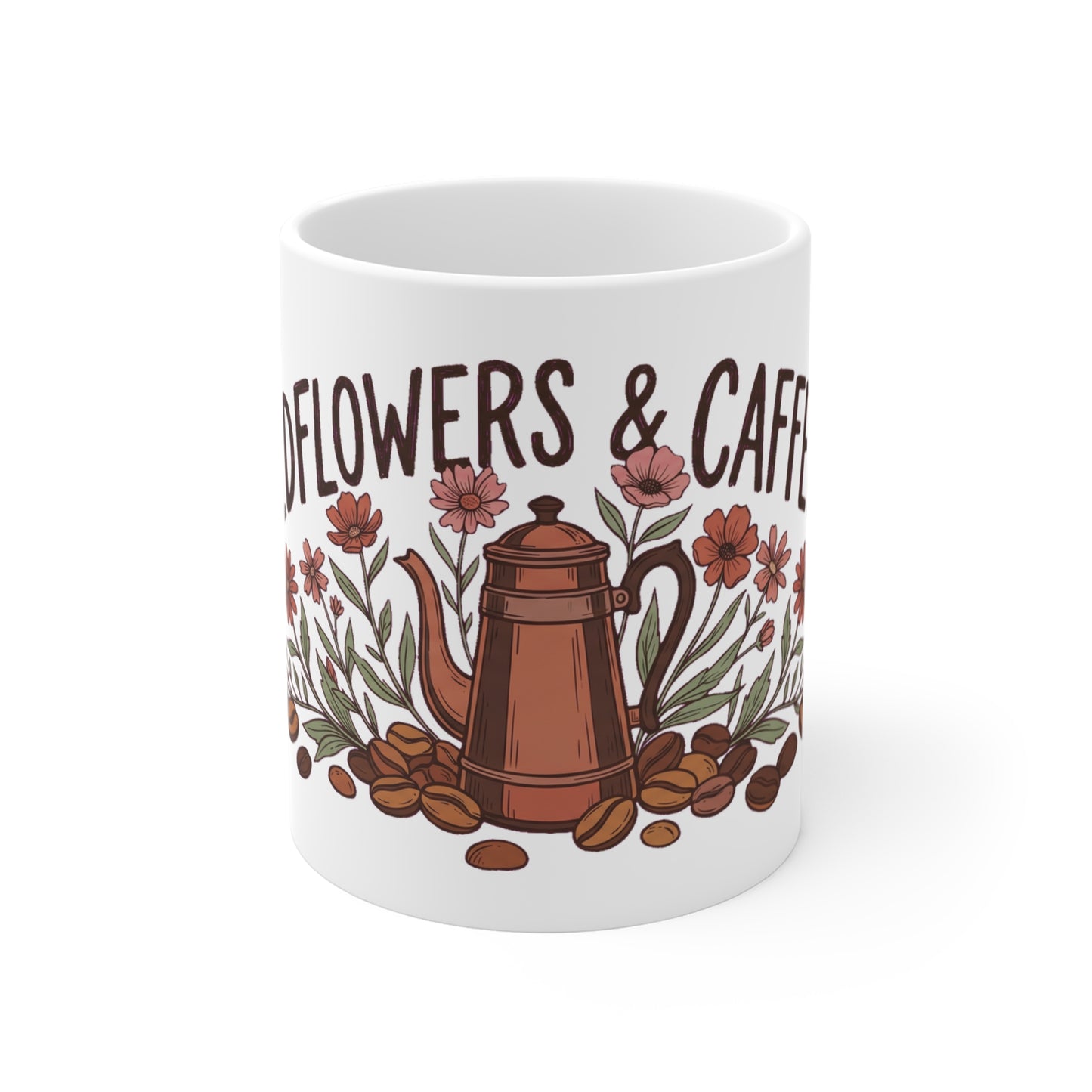Wildflowers & Caffeine Cosmos Coffee Pot - Mug 11oz