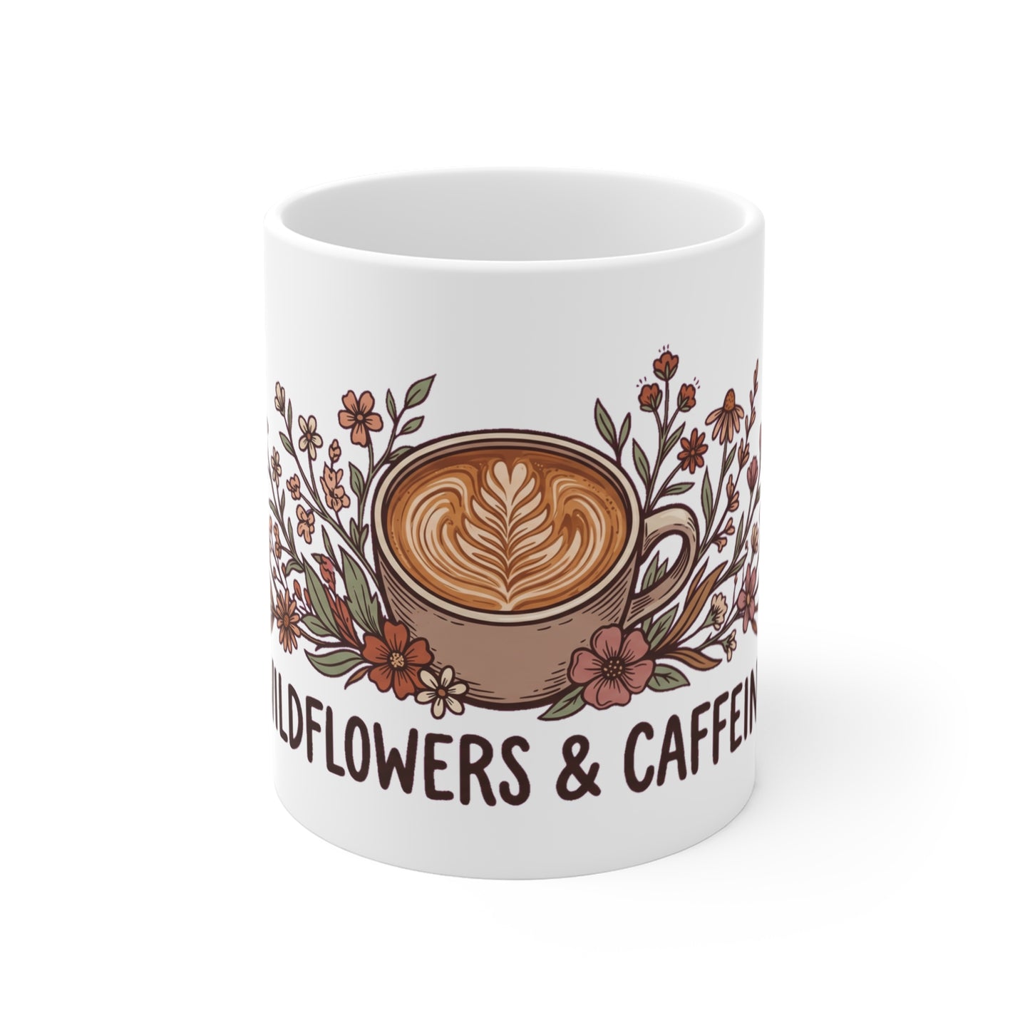 Wildflowers & Caffeine Latte Art - Mug 11oz
