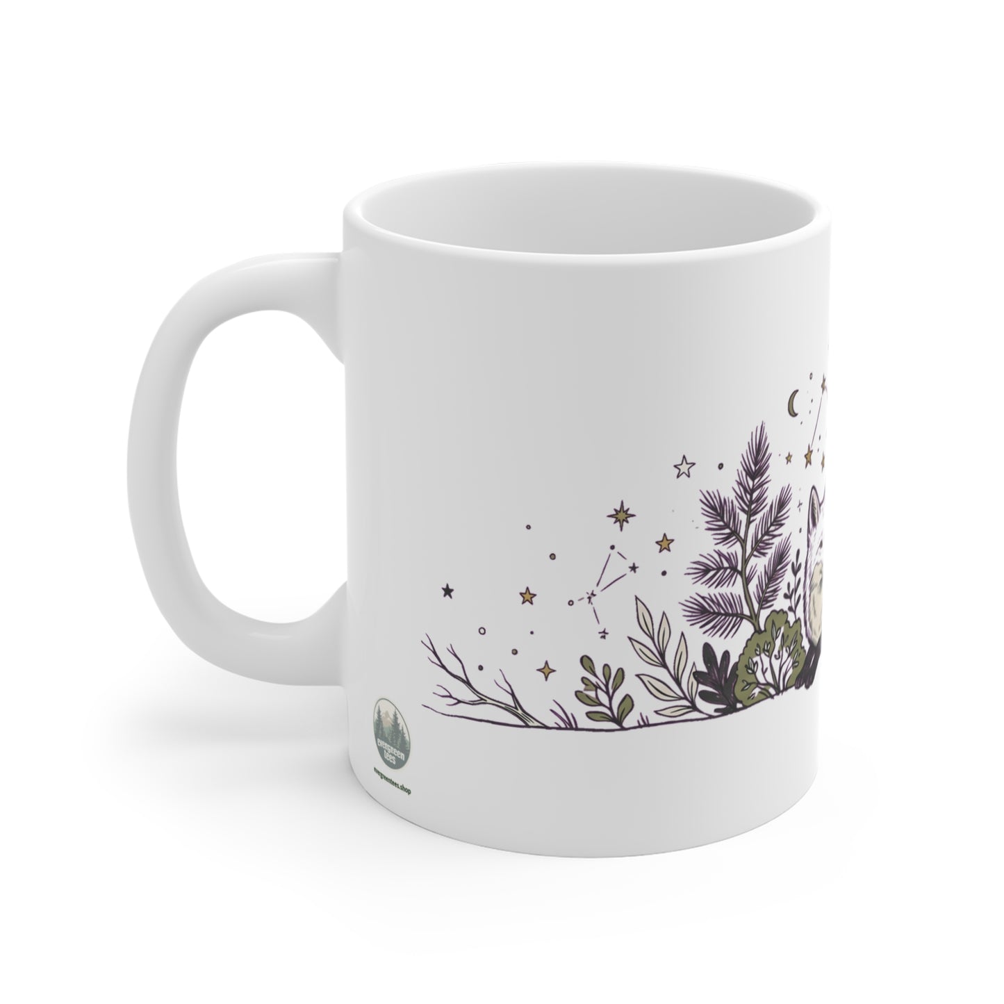 Fox Under Constellation Stars - Mug 11oz