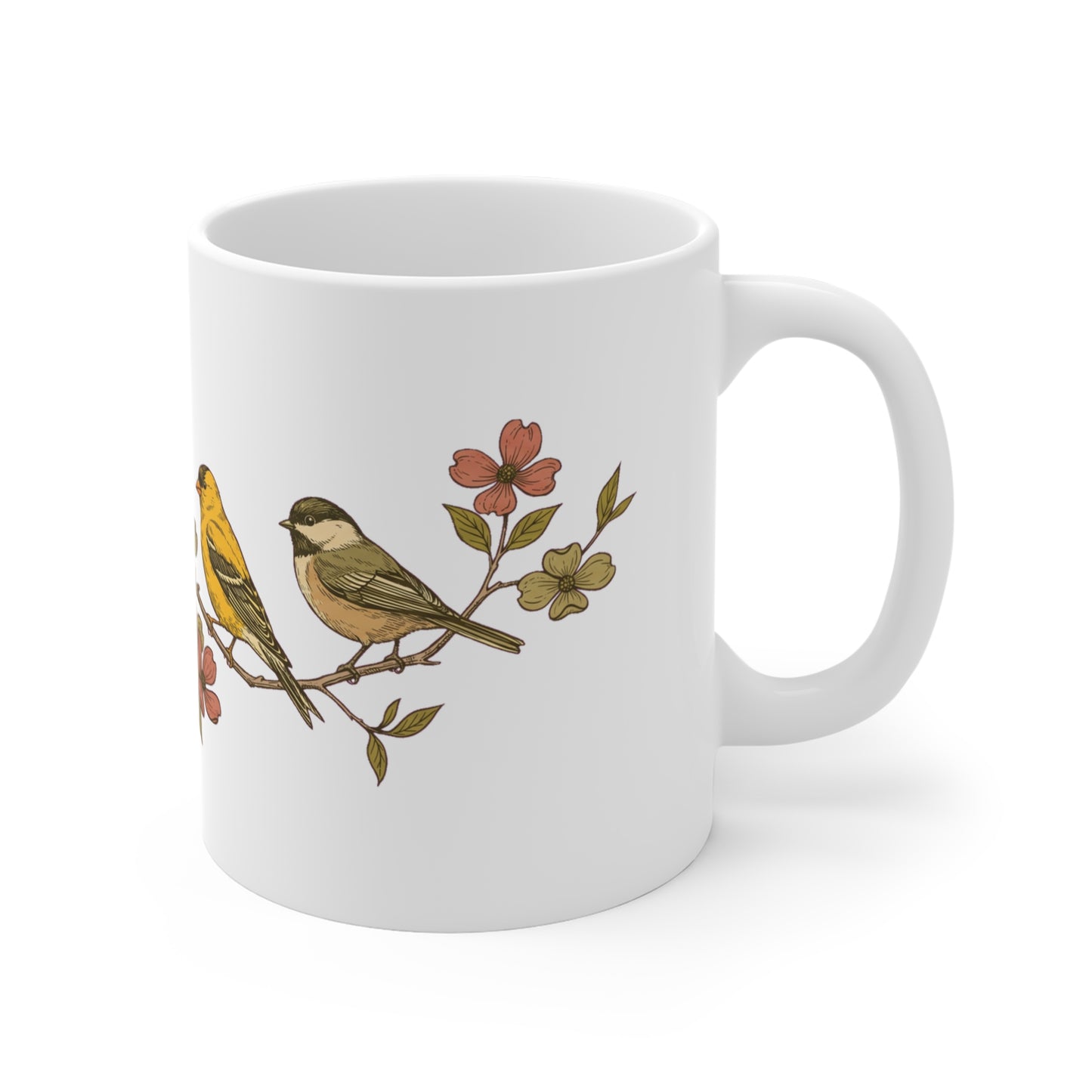 Backyard Birds on a Dogwood Branch - Mug 11oz