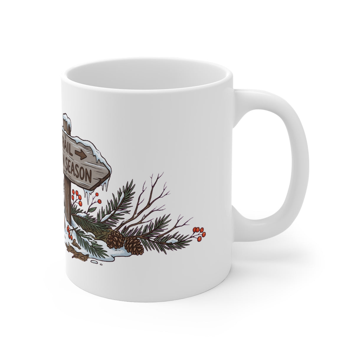 Original hand-drawn designs inspired by nature and the outdoors, from Evergreen Tees. The Trail to Cabin Season design, made to order by Evergreen Tees.