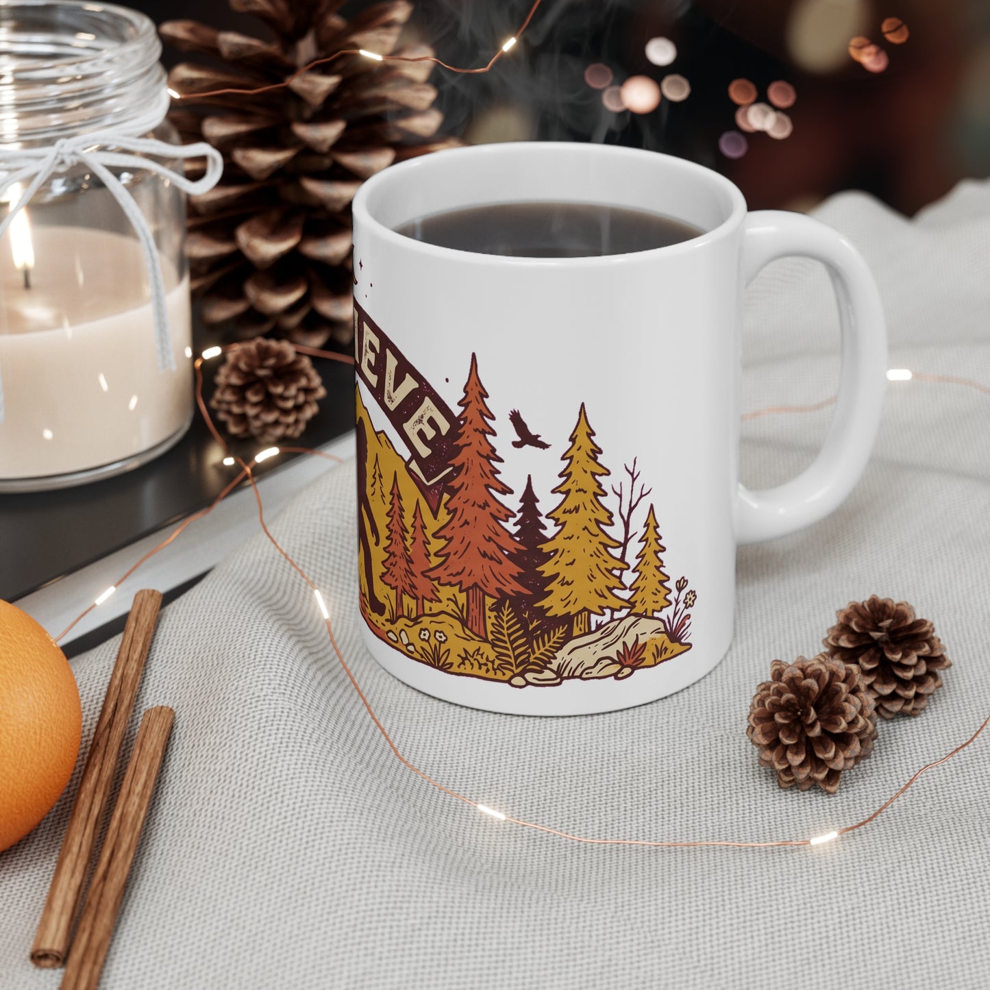 Original hand-drawn designs inspired by nature and the outdoors, from Evergreen Tees. The Bigfoot Believe Forest Badge design, made to order by Evergreen Tees.