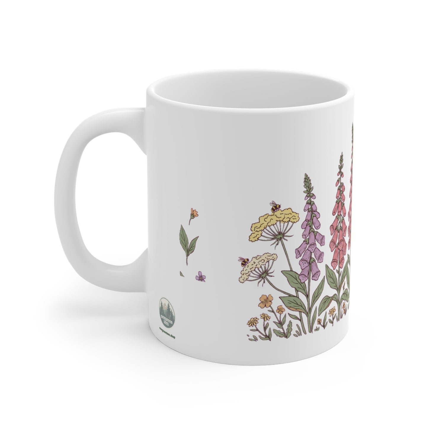 Foxglove & Yarrow Wildflower Meadow - Mug 11oz
