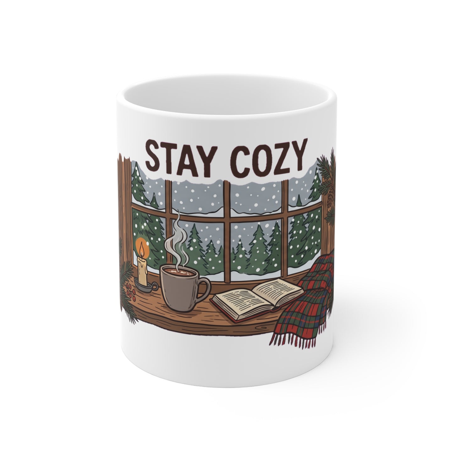 Stay Cozy Cabin Window - Mug 11oz