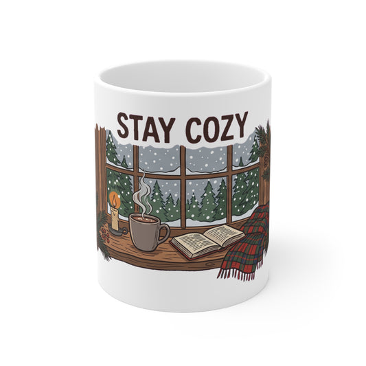 Stay Cozy Cabin Window - Mug 11oz