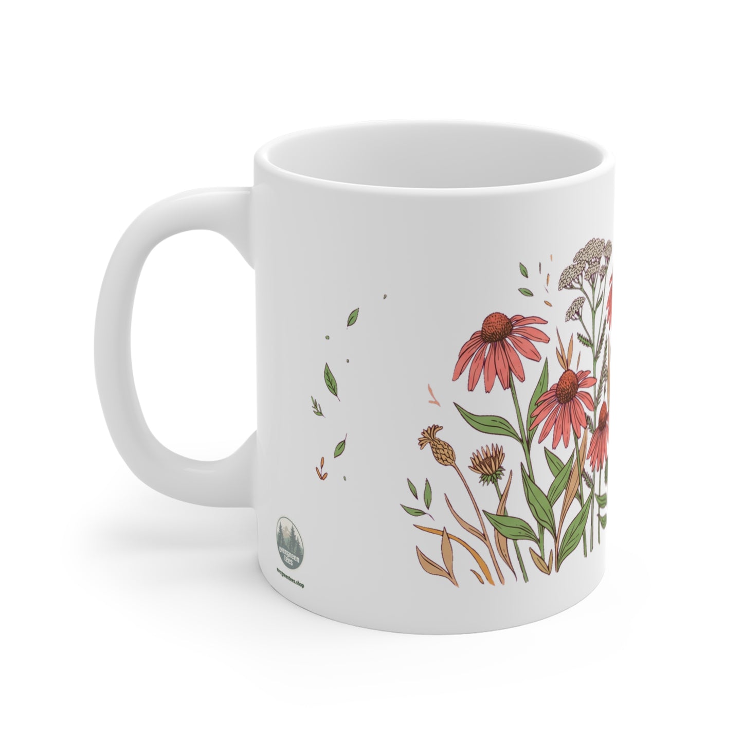 Coneflower & Yarrow Wildflower Meadow - Mug 11oz
