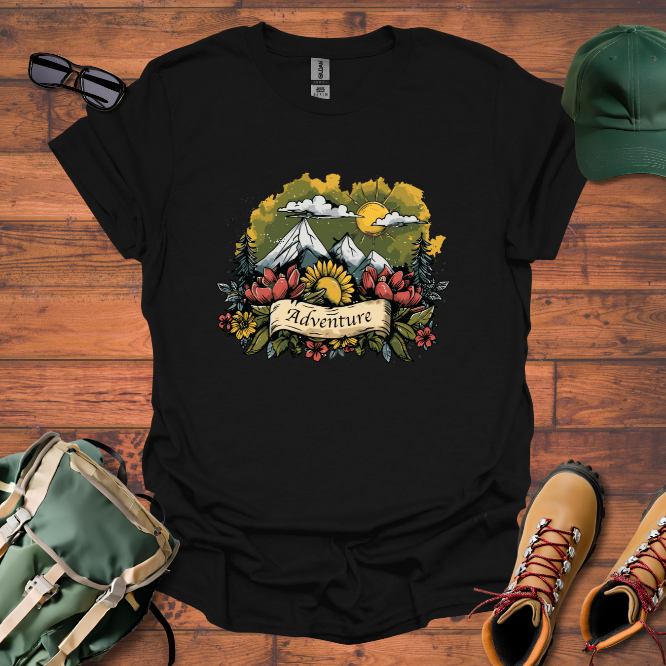 Adventure Flowers Tee - Unisex Softstyle T-Shirt