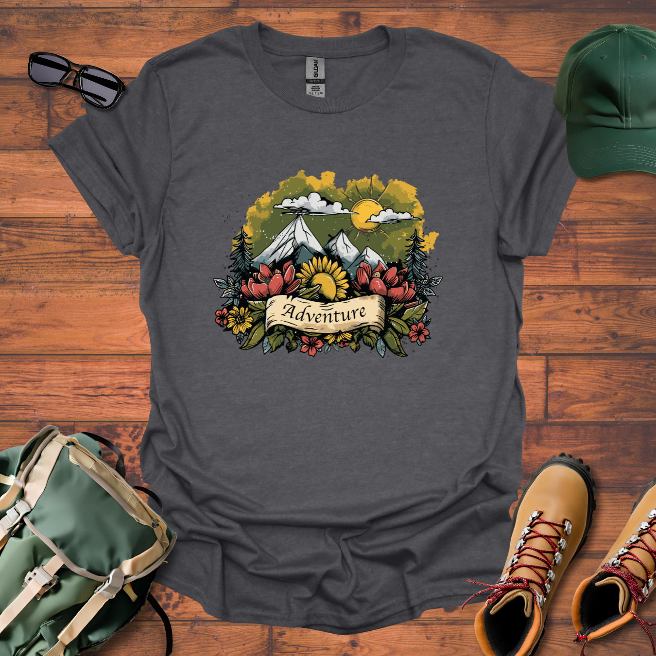 Adventure Flowers Tee - Unisex Softstyle T-Shirt