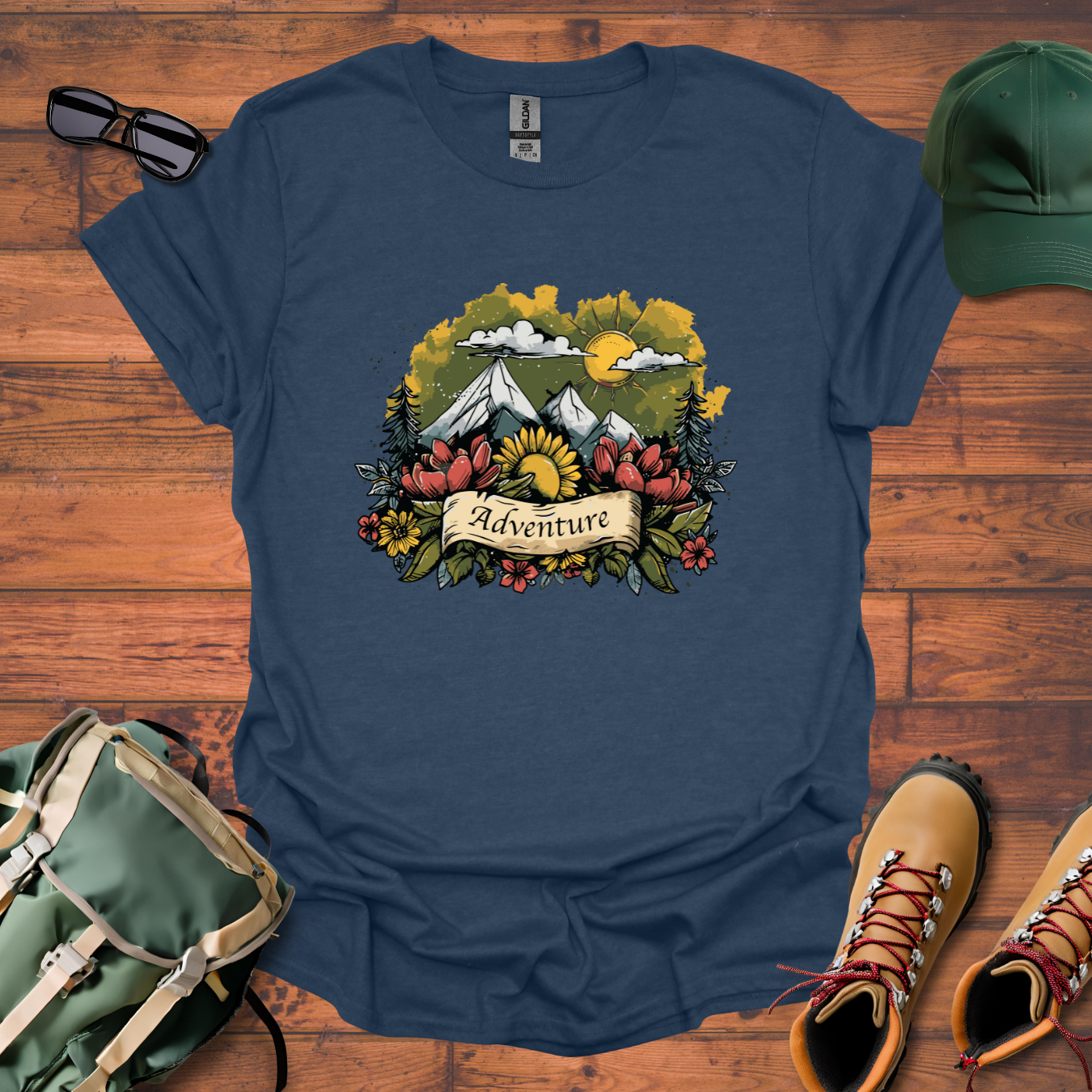 Adventure Flowers Tee - Unisex Softstyle T-Shirt