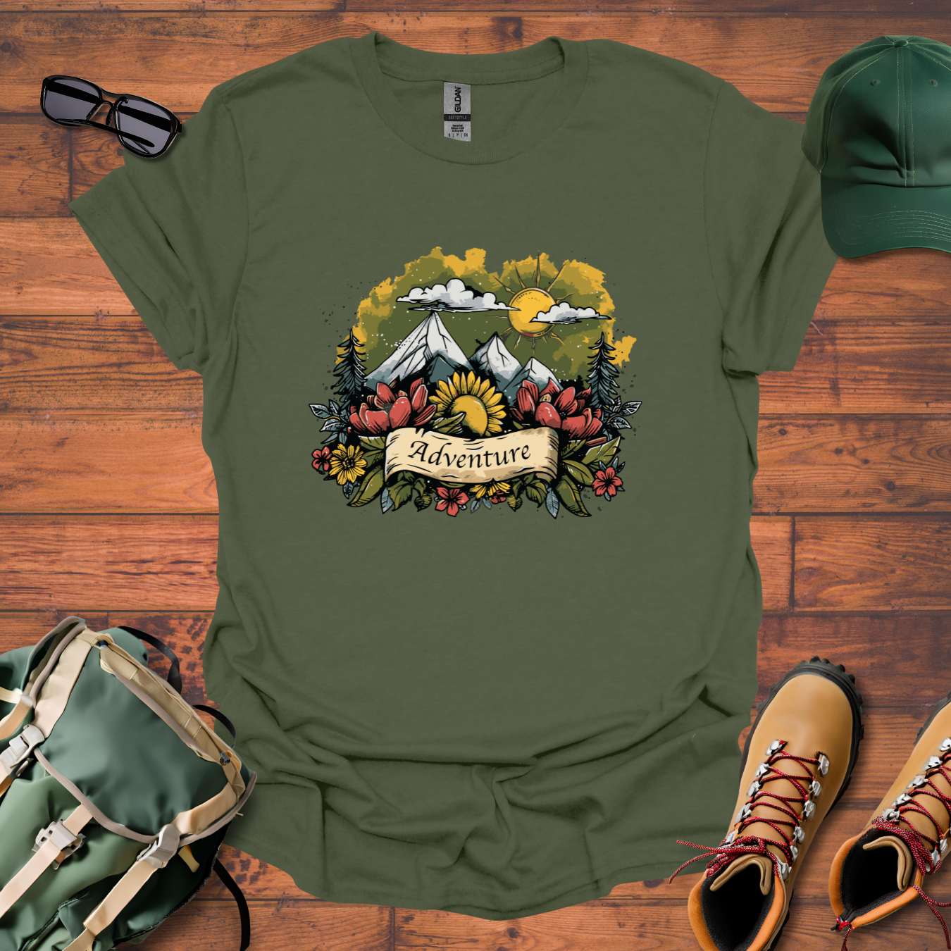Adventure Flowers Tee - Unisex Softstyle T-Shirt