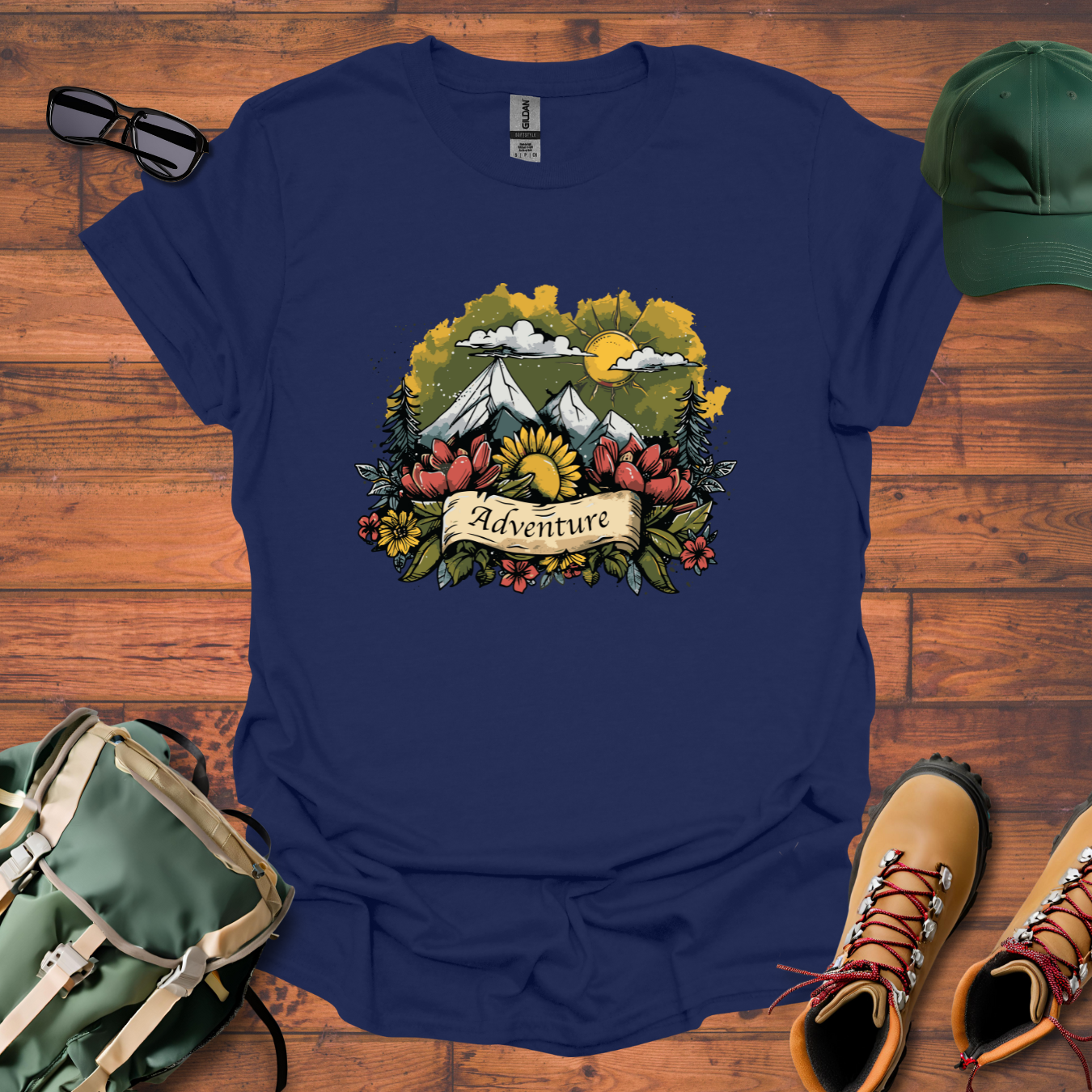 Adventure Flowers Tee - Unisex Softstyle T-Shirt
