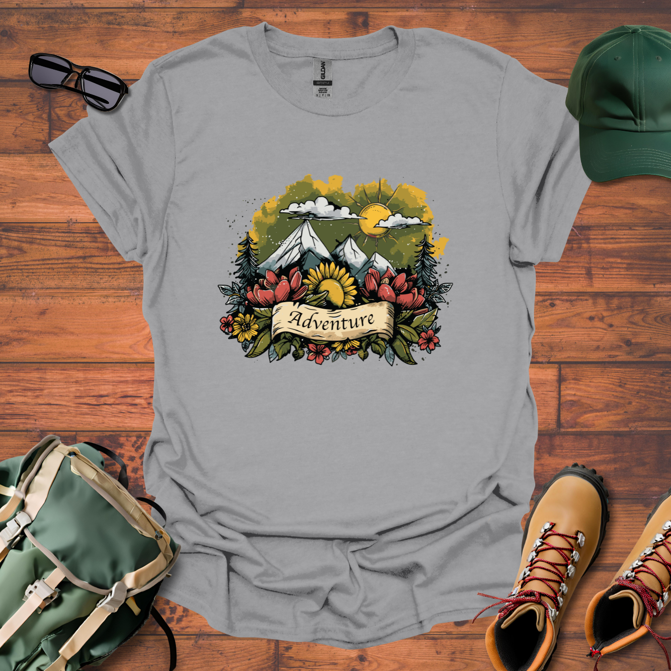 Adventure Flowers Tee - Unisex Softstyle T-Shirt