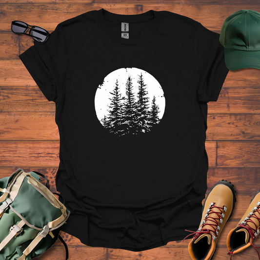 Trees Sky Round Tee - Unisex Softstyle T-Shirt