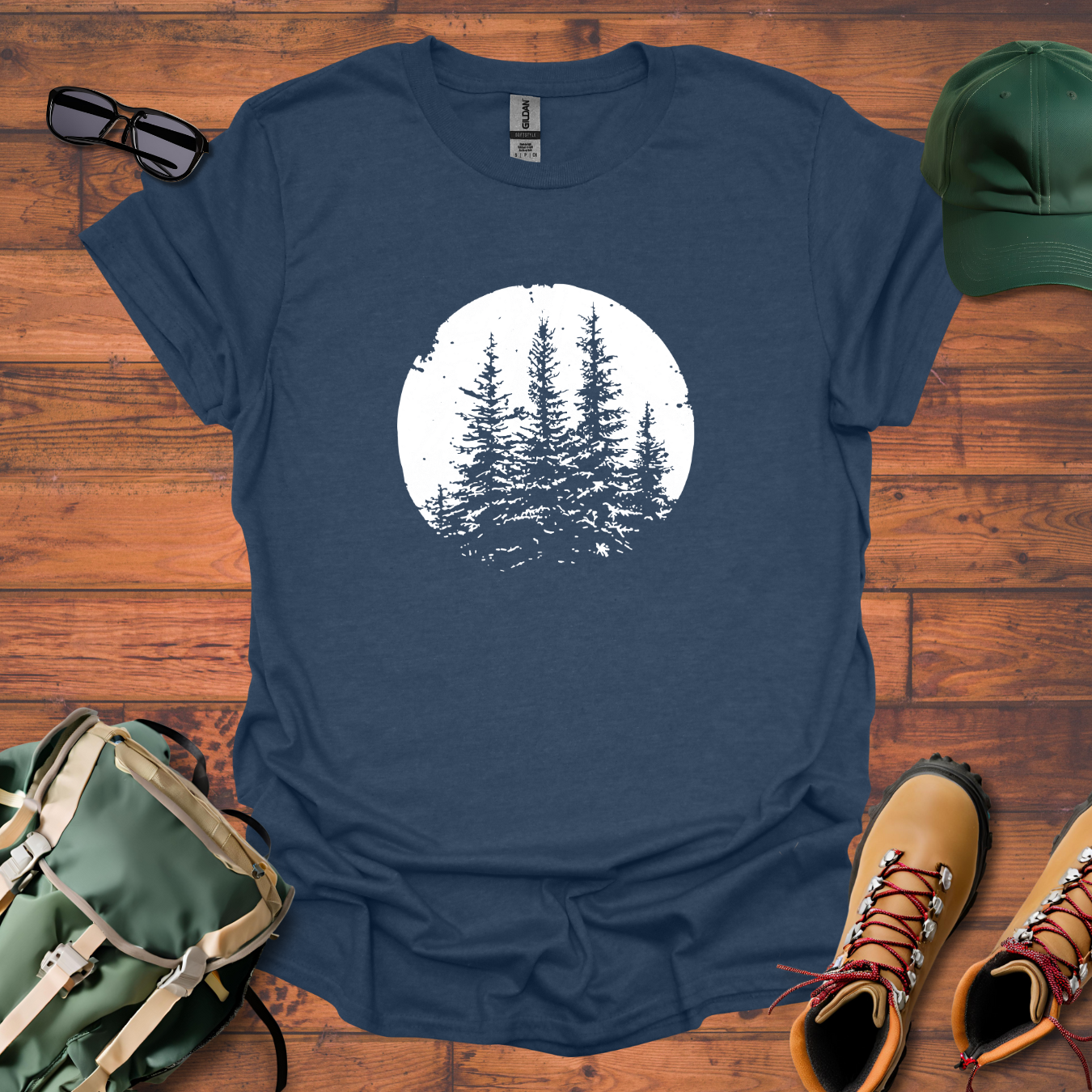 Trees Sky Round Tee - Unisex Softstyle T-Shirt