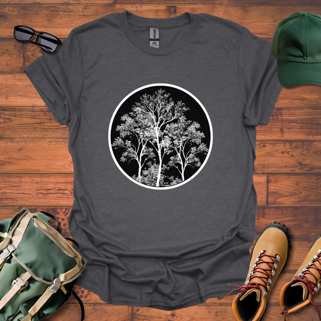 Trees Swirl Round Tee - Unisex Softstyle T-Shirt