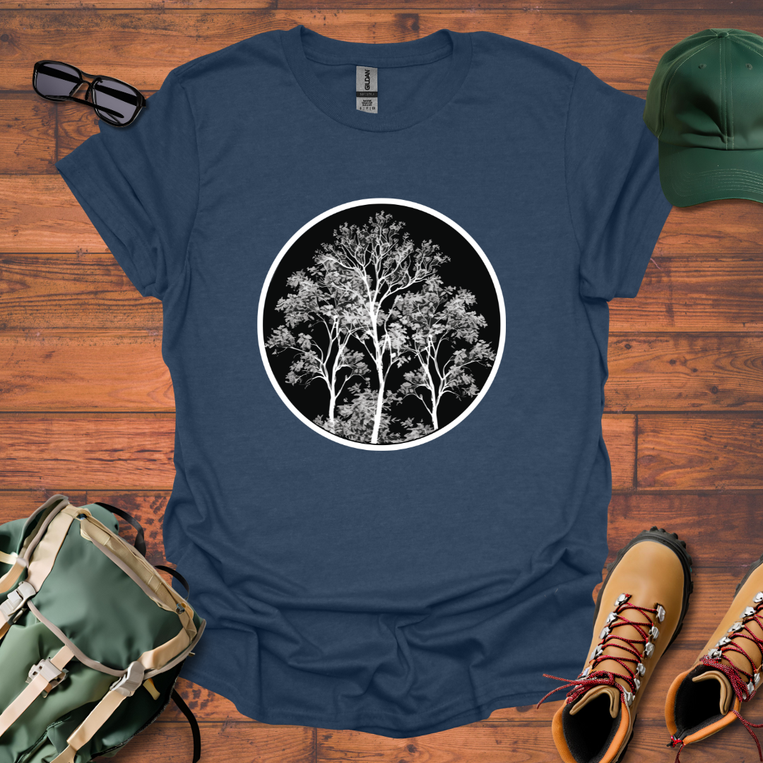 Trees Swirl Round Tee - Unisex Softstyle T-Shirt