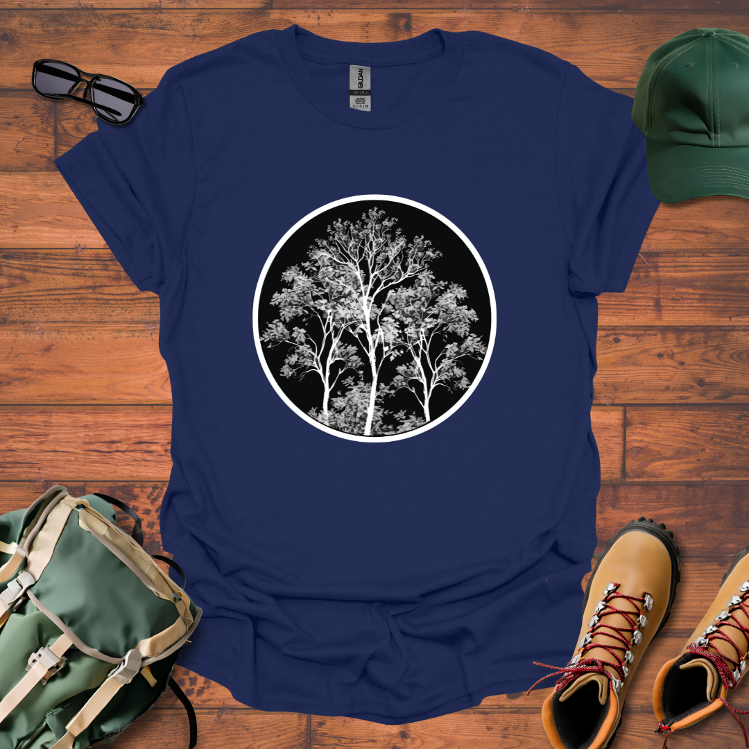 Trees Swirl Round Tee - Unisex Softstyle T-Shirt
