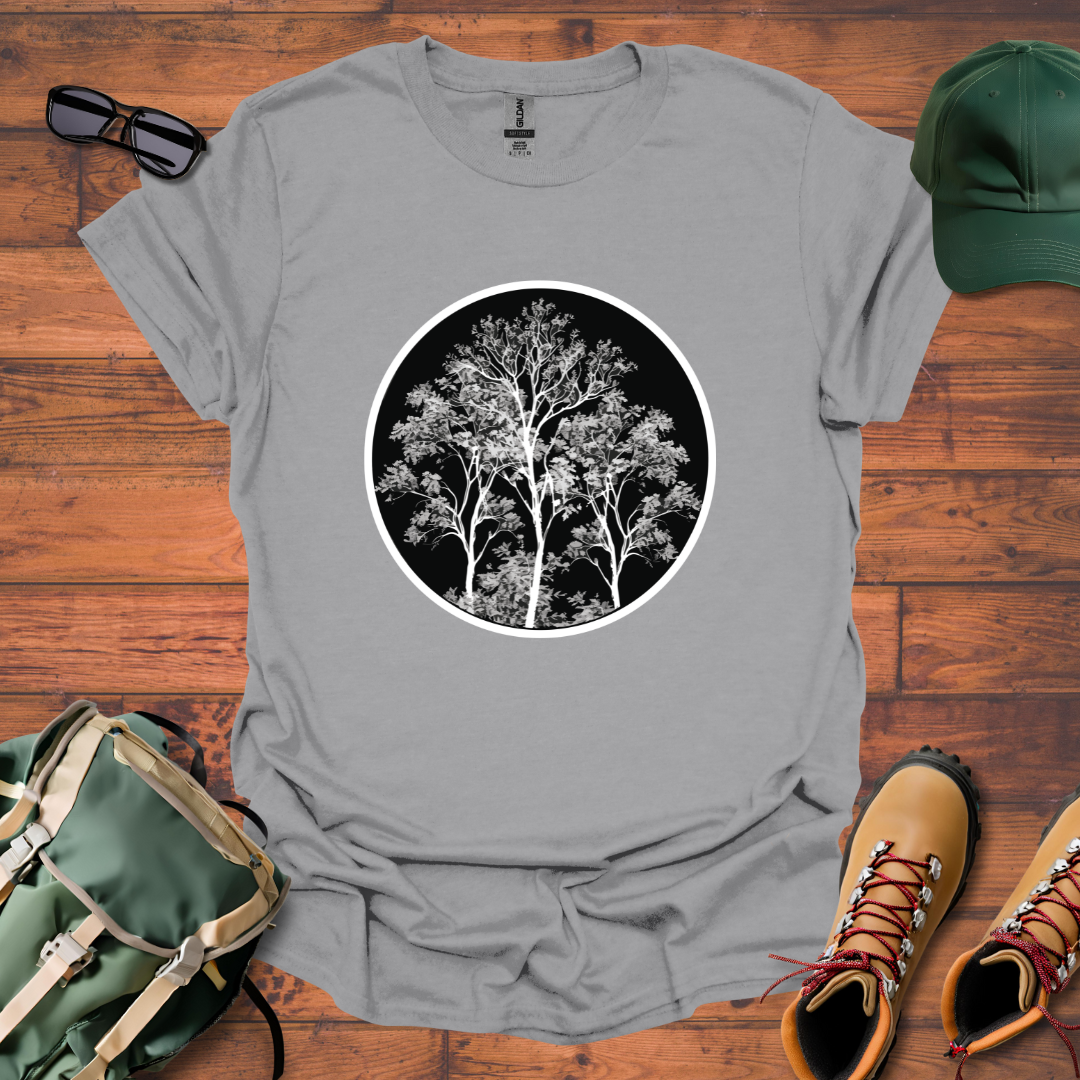 Trees Swirl Round Tee - Unisex Softstyle T-Shirt