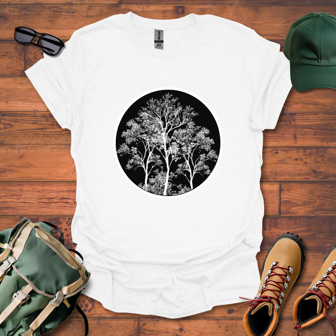 Trees Swirl Round Tee - Unisex Softstyle T-Shirt