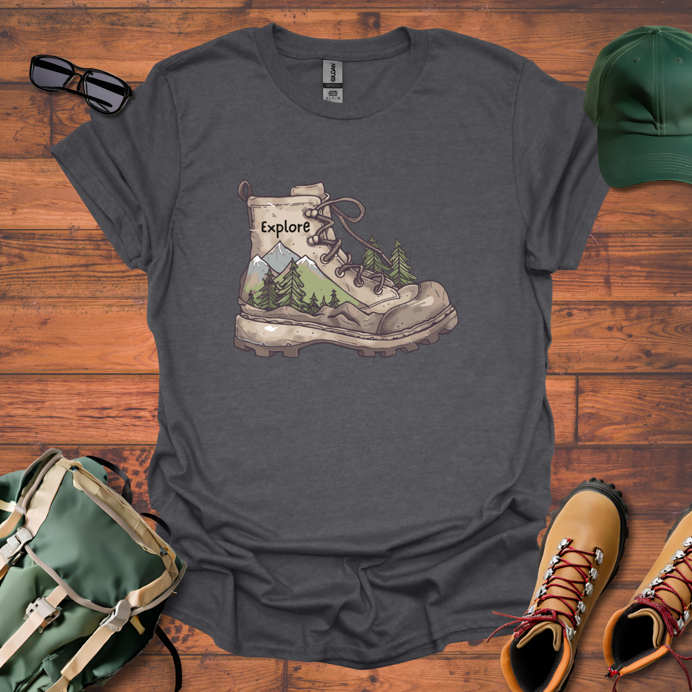 Boot Explore Cartoon Tee - Unisex Softstyle T-Shirt