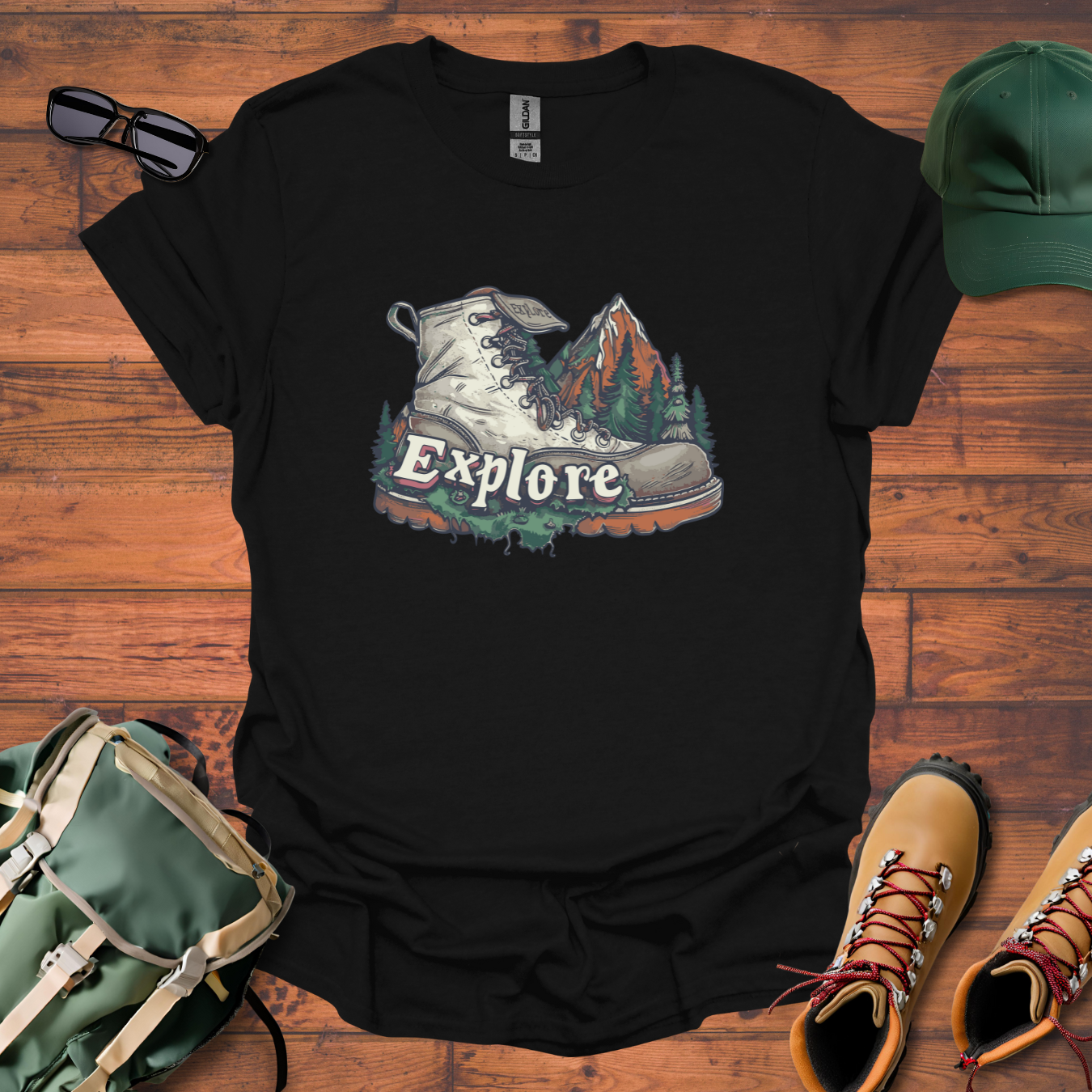 Boot Explore Trees Tee - Unisex Softstyle T-Shirt