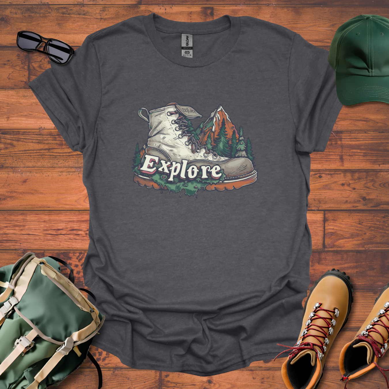 Boot Explore Trees Tee - Unisex Softstyle T-Shirt