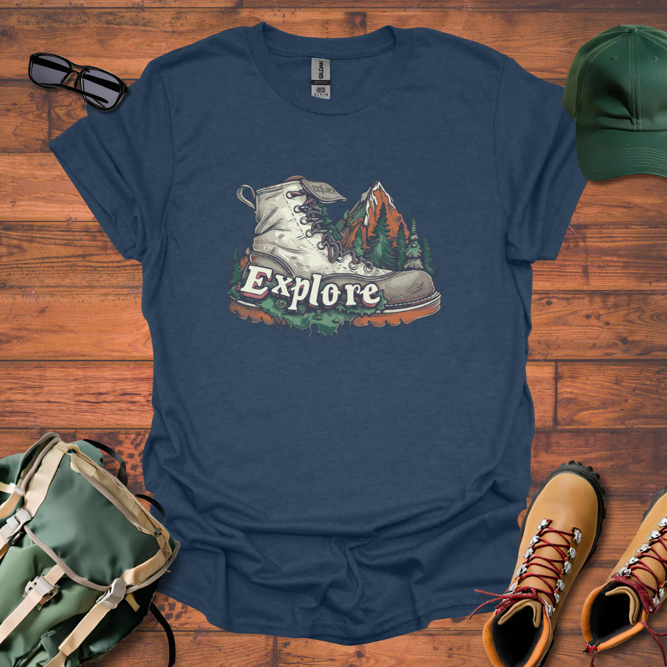Boot Explore Trees Tee - Unisex Softstyle T-Shirt