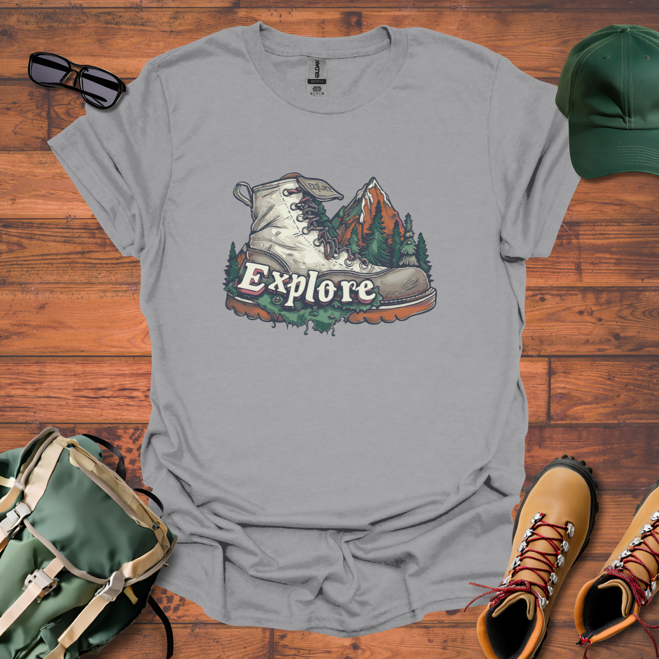 Boot Explore Trees Tee - Unisex Softstyle T-Shirt