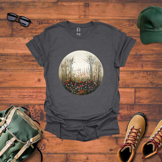 Woods Flowers Circle Tee - Unisex Softstyle T-Shirt