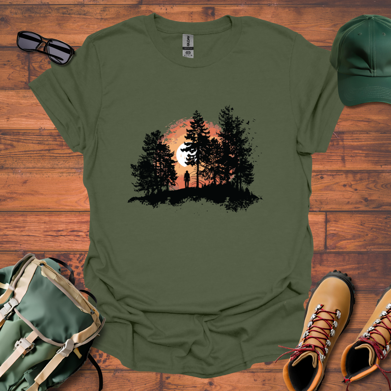 Man Trees Sun Tee - Unisex Softstyle T-Shirt