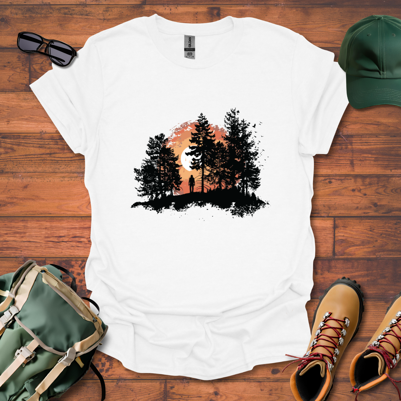 Man Trees Sun Tee - Unisex Softstyle T-Shirt