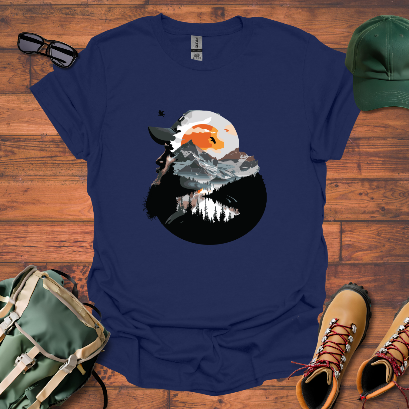 Hiker Sky Birds Tee - Unisex Softstyle T-Shirt