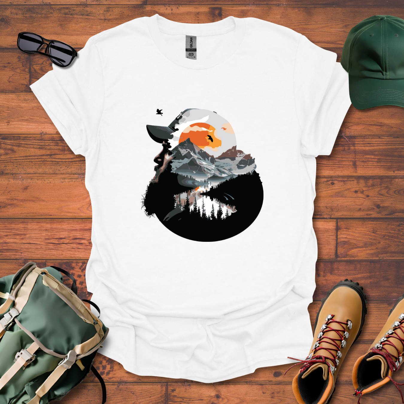 Hiker Sky Birds Tee - Unisex Softstyle T-Shirt