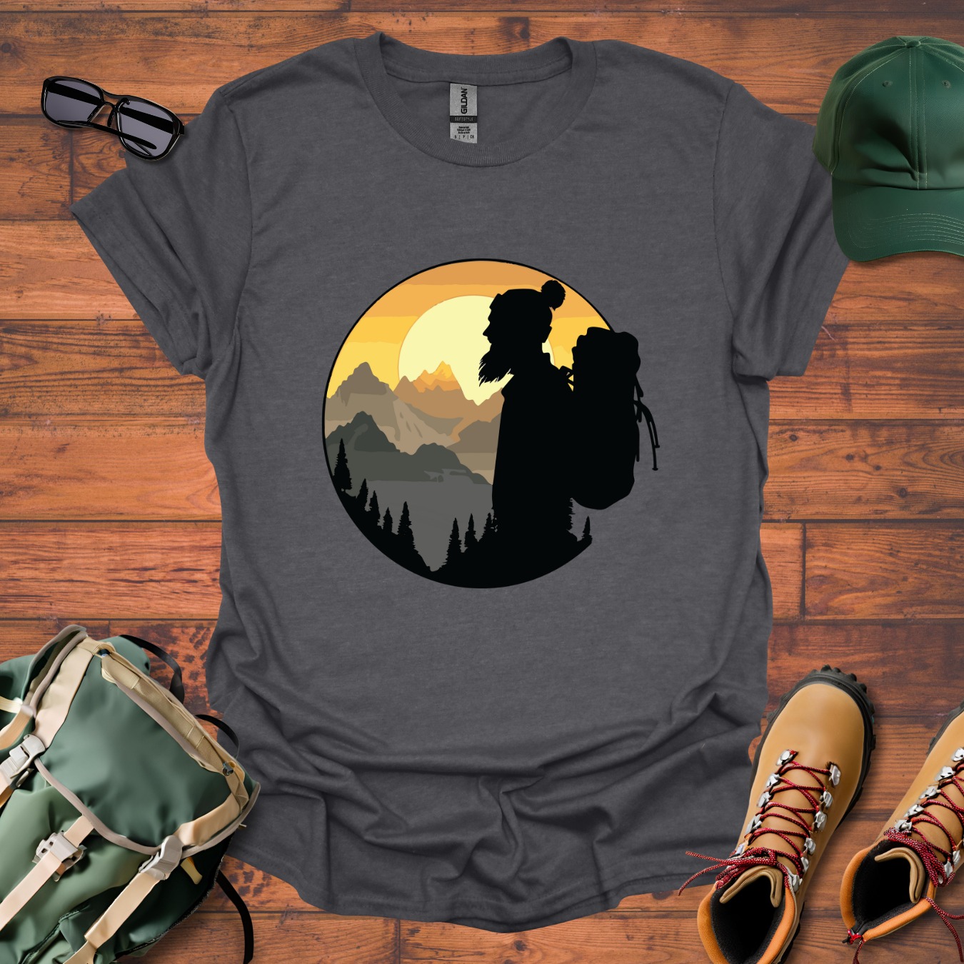 Hiker Man Beard Tee - Unisex Softstyle T-Shirt