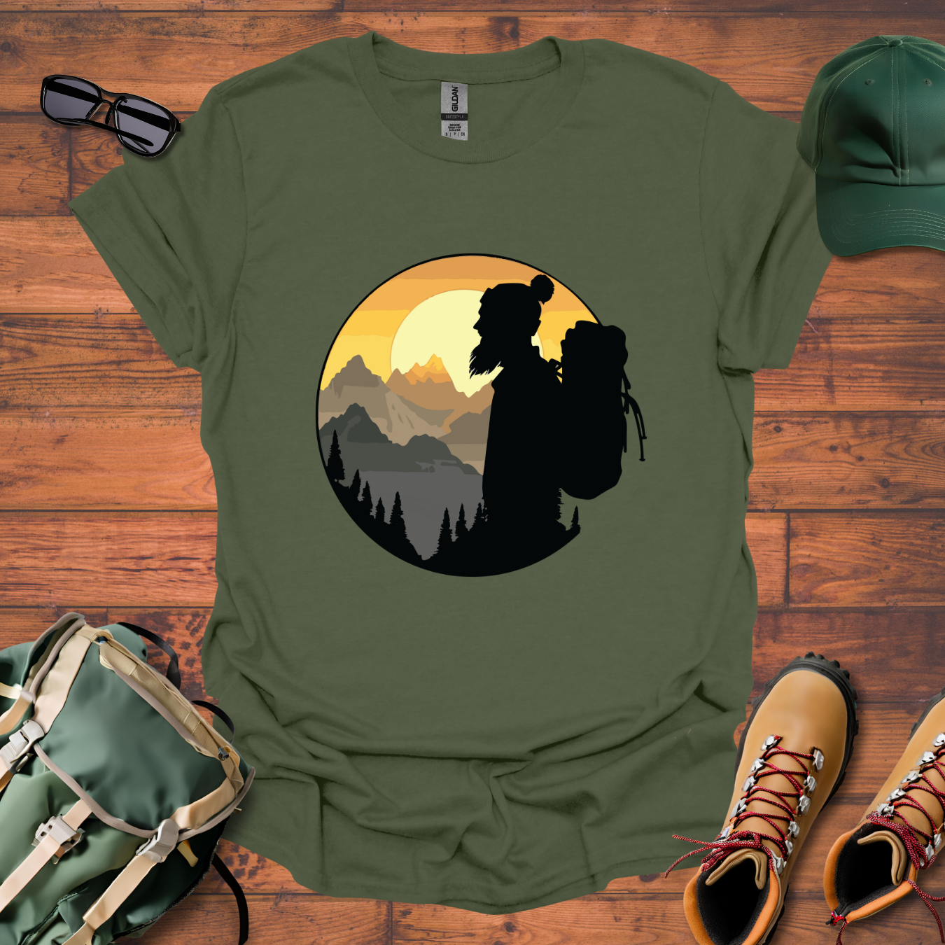 Hiker Man Beard Tee - Unisex Softstyle T-Shirt