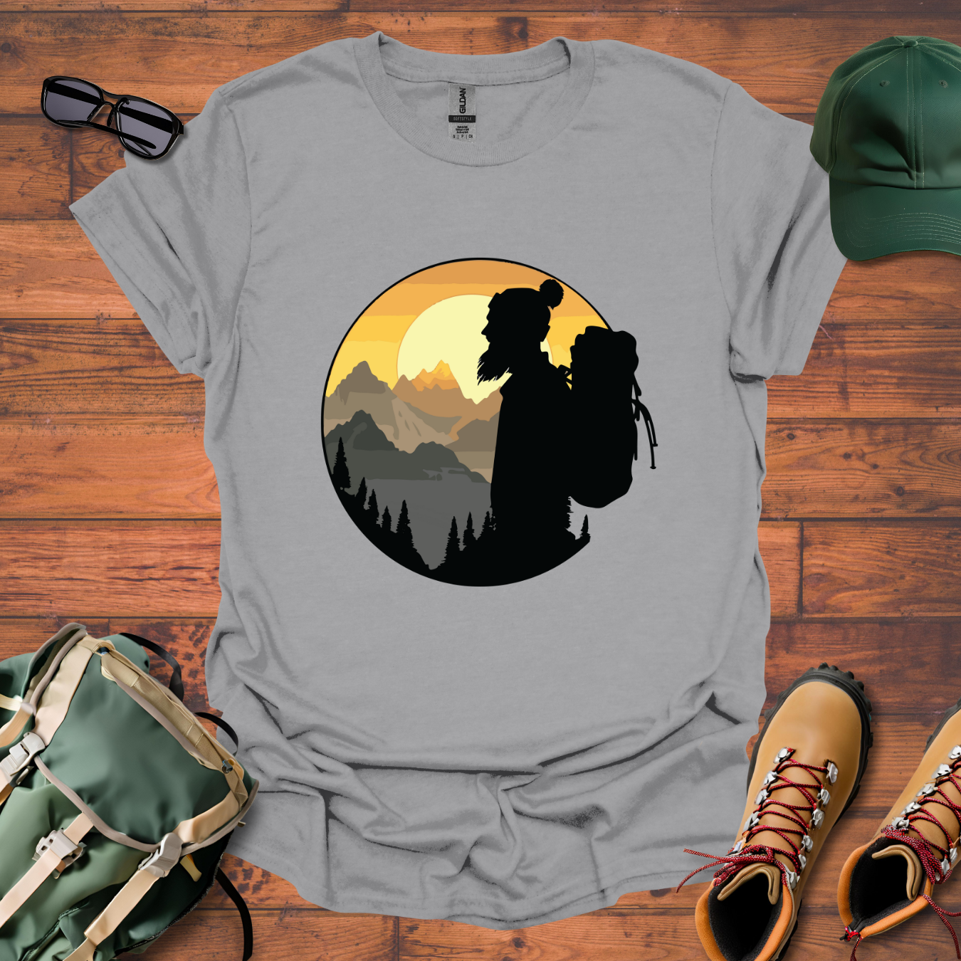 Hiker Man Beard Tee - Unisex Softstyle T-Shirt