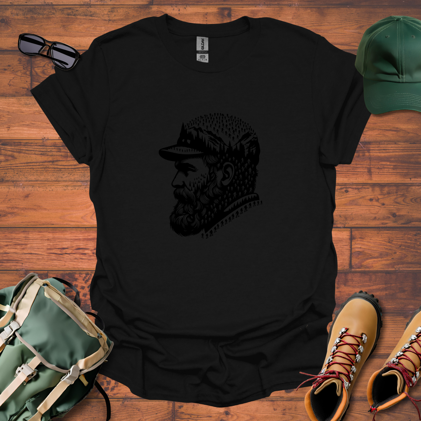 Hiker Man Beard People 2 Tee - Unisex Softstyle T-Shirt