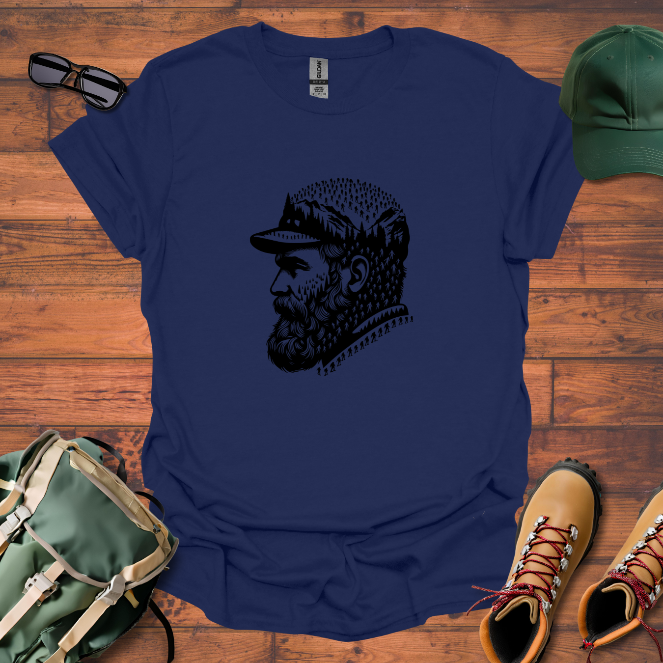 Hiker Man Beard People 2 Tee - Unisex Softstyle T-Shirt