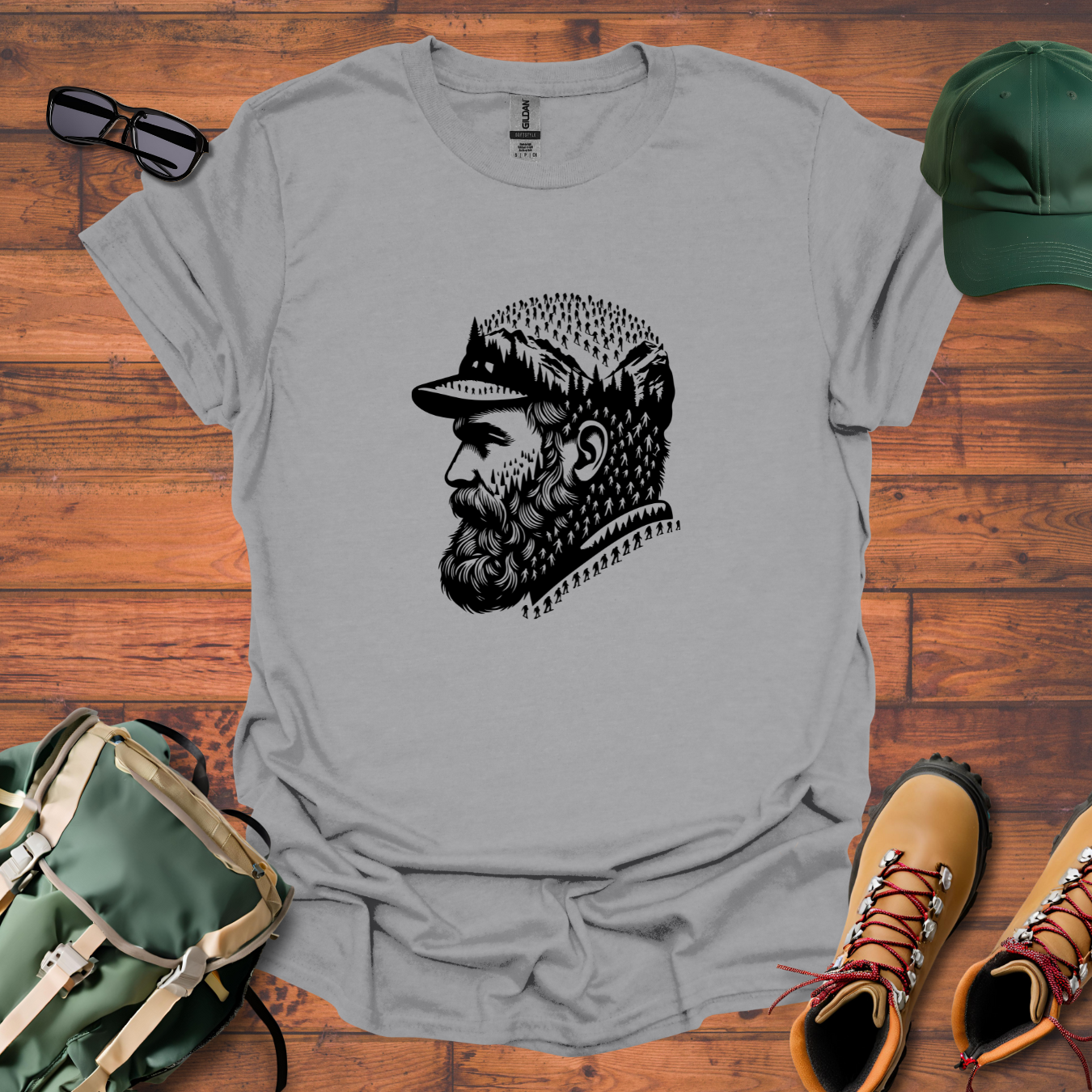Hiker Man Beard People 2 Tee - Unisex Softstyle T-Shirt