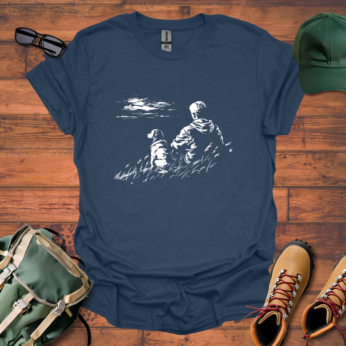 Man Dog Hillside Tee - Unisex Softstyle T-Shirt