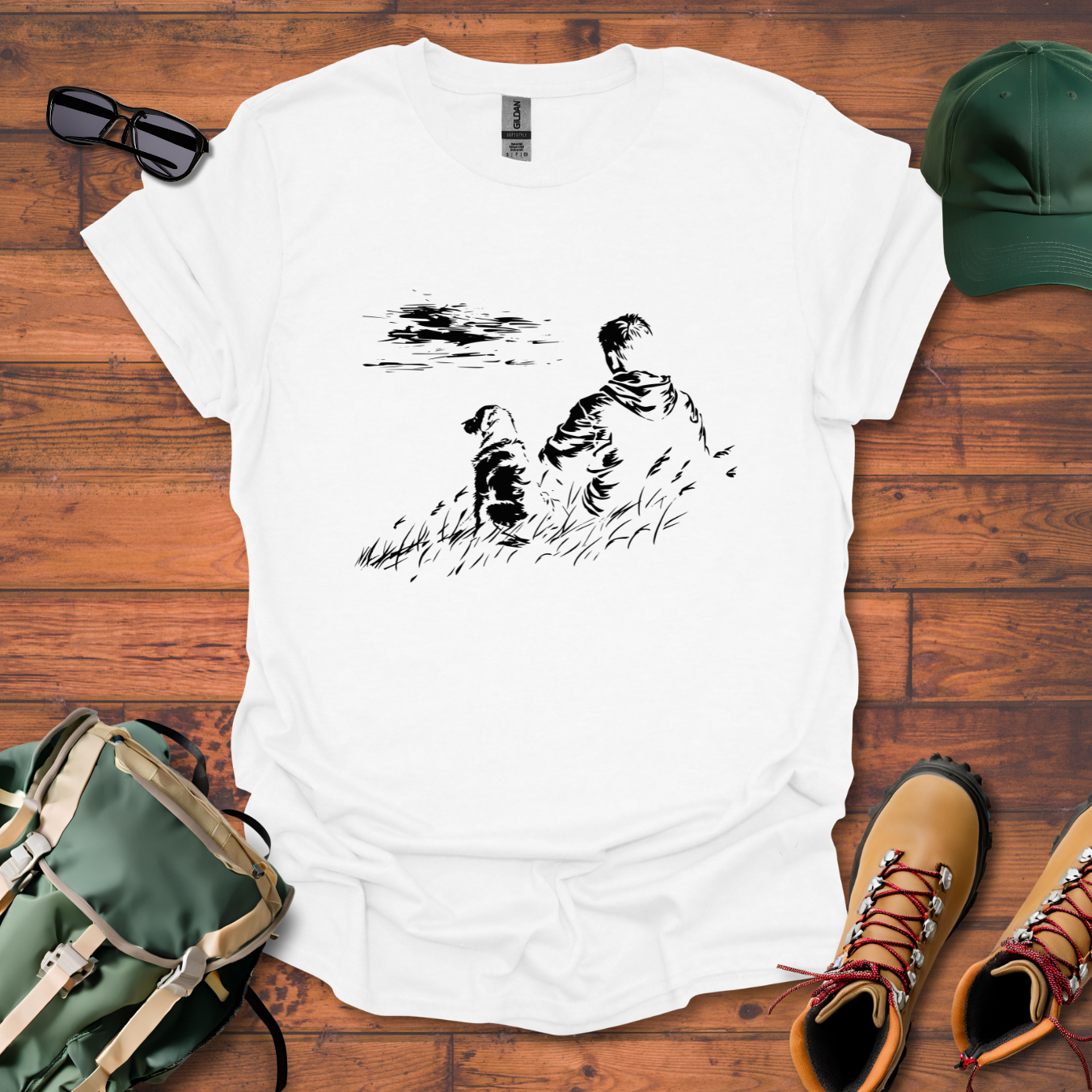 Man Dog Hillside Tee - Unisex Softstyle T-Shirt