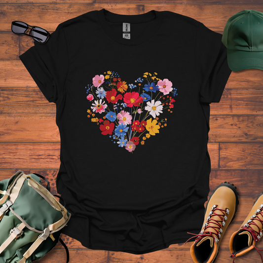 Flower Heart Tee - Unisex Softstyle T-Shirt