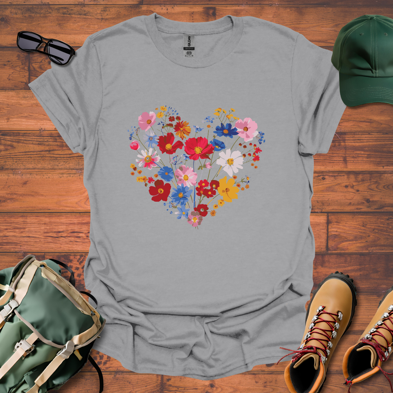 Flower Heart Tee - Unisex Softstyle T-Shirt