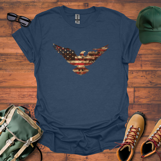 Eagle American Flag Tee - Unisex Softstyle T-Shirt