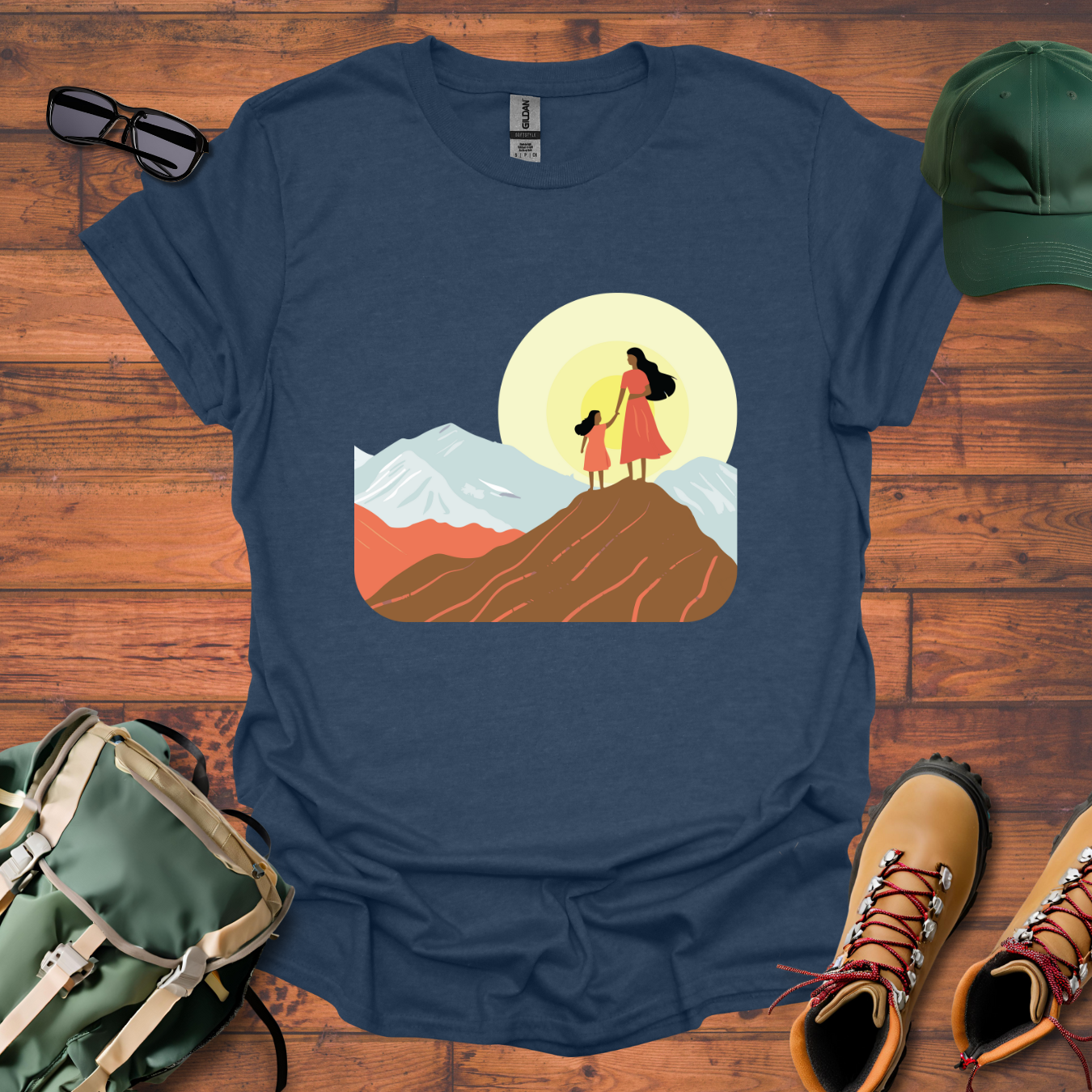 Woman Daughter Mountains 2 Tee - Unisex Softstyle T-Shirt