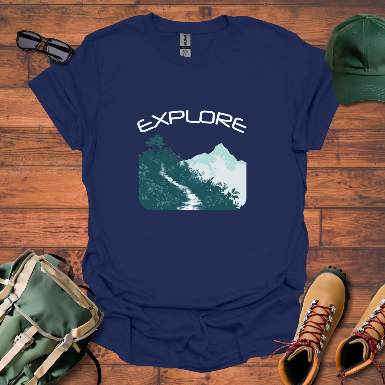Explore Trail Mountains 2 Tee - Unisex Softstyle T-Shirt